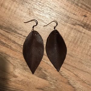Leather leaf earrings like Joanna Gaines wears!